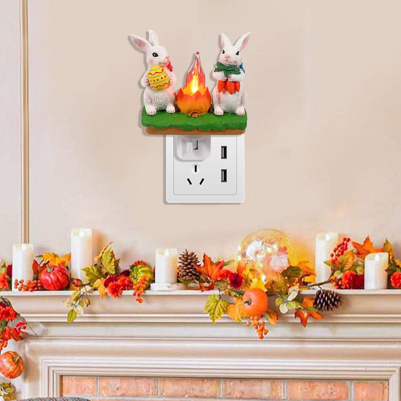 Kaninchen Nachtlicht Umgebungslicht Wandleuchte LED Lichter Dekorative Lichter Nachttischlampen Kaninchen Lagerfeuer Osterlichter Feiertagsnacht