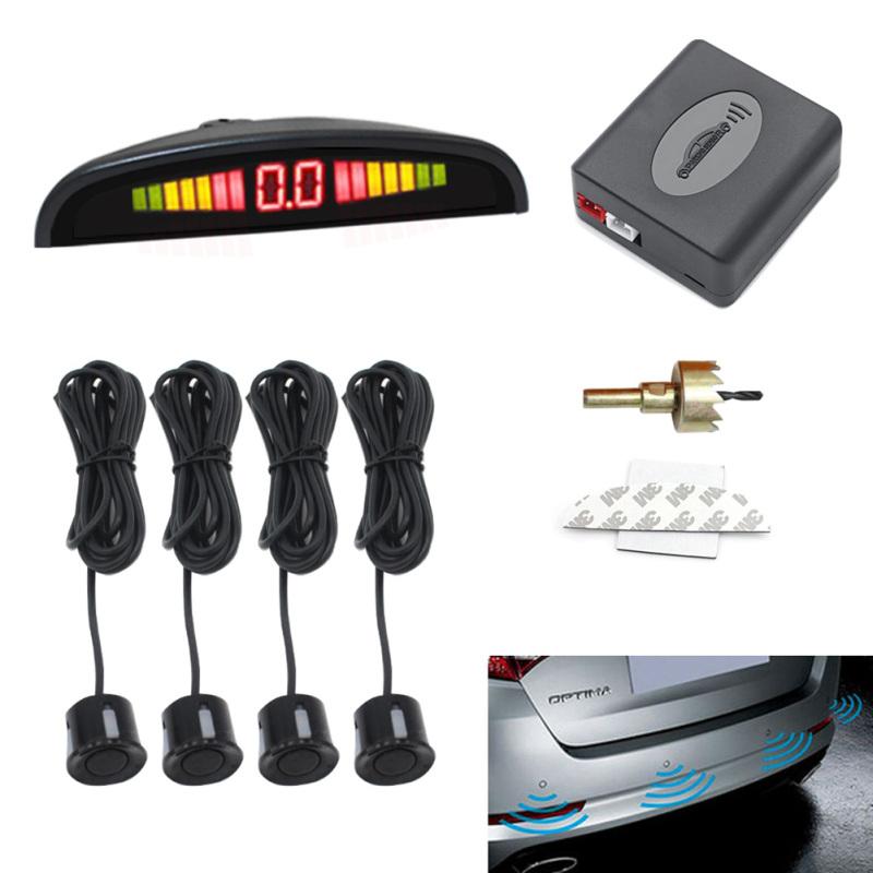 Set cu senzori de parcare cu LED pentru mașină 4 senzori 22 mm radar marșarier Pz300-x-22 Sistem de semnalizare sonoră de alertă
