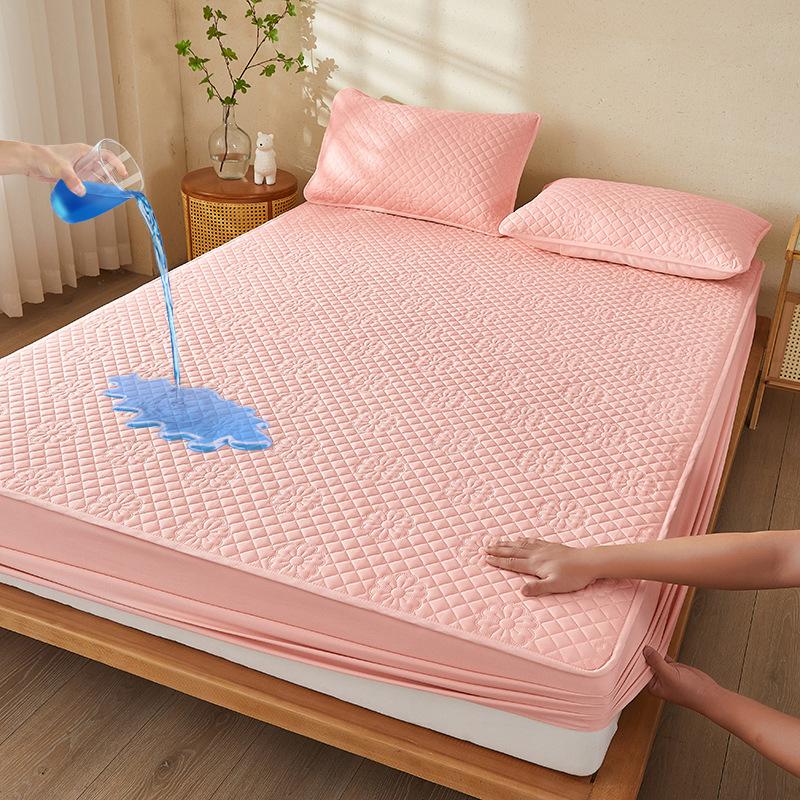 Water Wash Cotton Quilted Waterproof Bedspread Mattress Protector Non Slip Urine Pad Dustproof Bed Cover 3 Piece Set