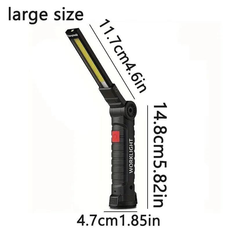 Portable COB High Power LED Flashlight USB Rechargeable Camping Lamp Torch Car Repairing Work Light Hanging Hook Magnet 5 Modes