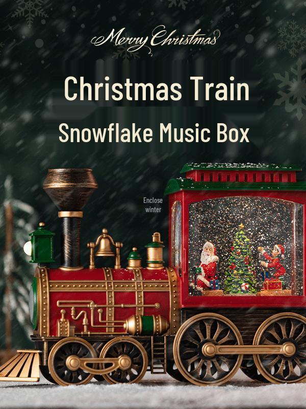 Holiday Snowfall Train Car Music Box Crystal Ball Toy for Kids & Seniors - Perfect Birthday Gift or Lamp
