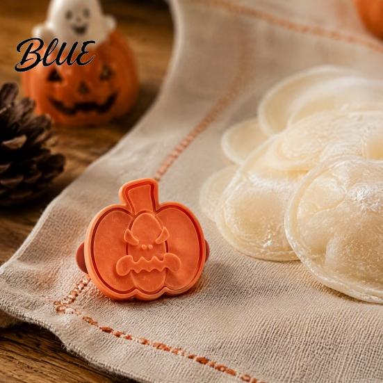 Halloween Themed Baking Kit Mini Pie Mold Cat/Pumpkin/Ghost Shape Reusable Embossed Ghost Cookie Press Hand Mold for Home Kitchen Accessories