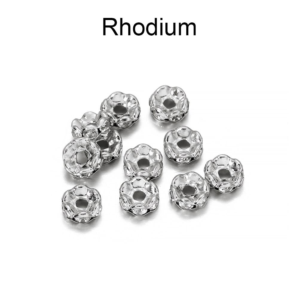 50 adet/grup 4 6 8 10mm Rhinestone Rondelles Kristal Boncuk Gevşek halka boncuk DIY Takı Yapımı için Aksesuarları Tedarikçisi