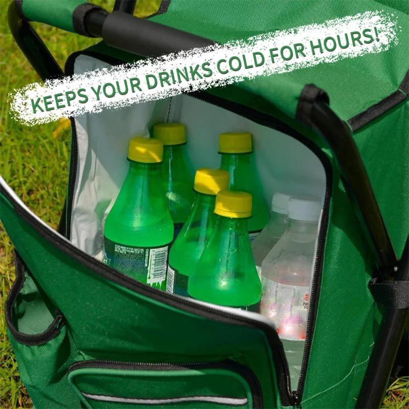 Portable Ice Chair Cooling Seat Ice Stool  Foldable Insulated Ice Pack Stool with Dual-shoulder Straps Perfect for Fishing