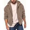Herbst Winter Herren Fleece Kapuzenjacke Europäischer Stil 2025 Winter Reißverschluss Taschen Klassische Basic Oberteile Oberbekleidung Khaki Bequeme Jacken Neu