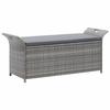 VidaXL Storage Bench with Cushion Grey 138 Cm Wicker