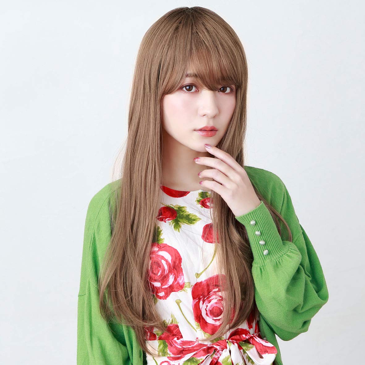 

All Gradation Pure Straight Chocolate Brown Heat-Resistant