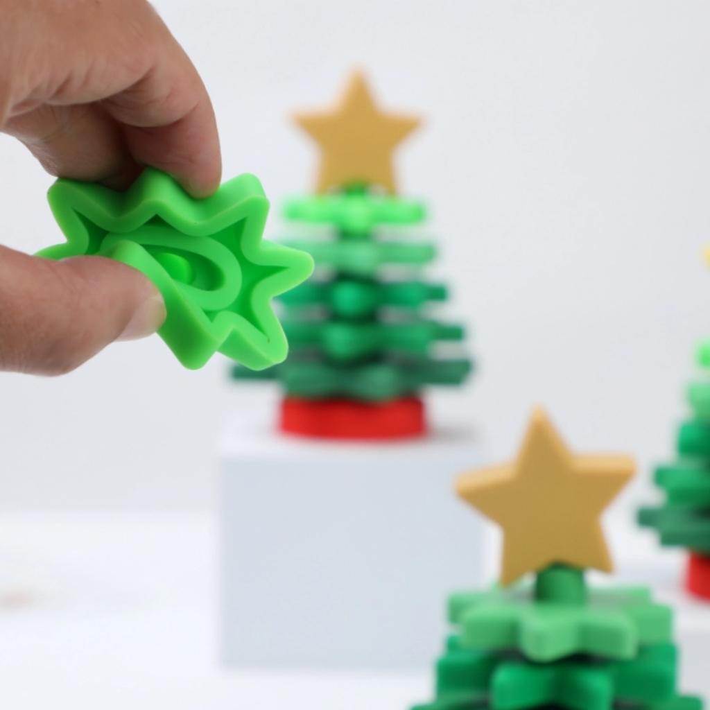 Christmas Tree Silicone Baby Sensory Toy 6-12 Months Toddler Montessori Preschool Learning Stacking Travel Toys, Gifts for Kids