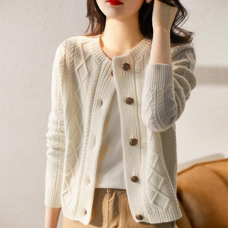 Autumn and Winter Thick Knitted Cardigan for Women Women's Sweater Coat Loose Top