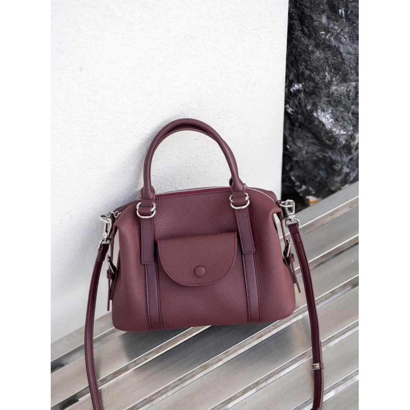 

French leather handbag, fashionable versatile tote bag, shoulder crossbody texture commuter bag, large capacity women s bag 28*20*12 красный
