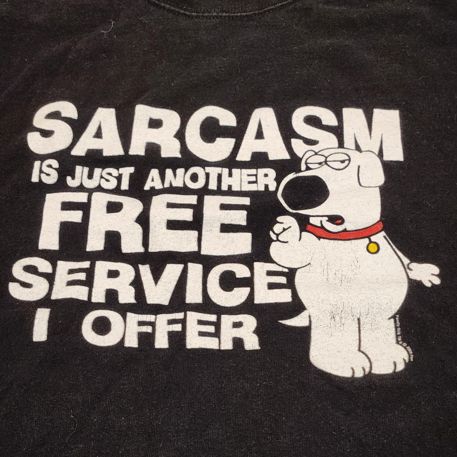 Family Guy Brian T-Shirt Adult Size L Sarcasm Cartoon Black Graphic Print Tee Unisex T-Shirt XXL