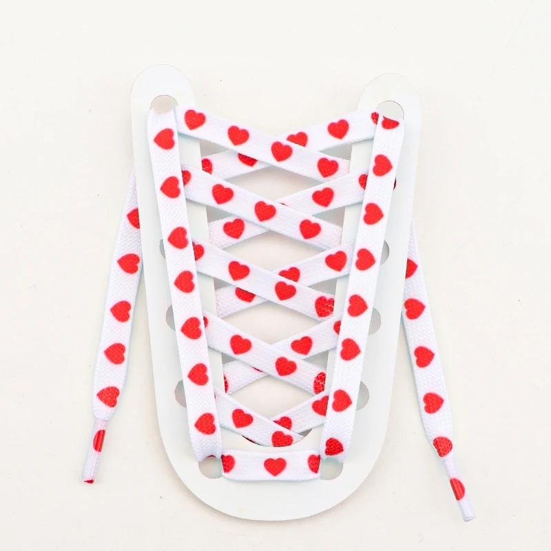 Flat Shoelace Love Heart Shoelaces for Sneakers Casual High Canvas Shoe Laces for AF1/AJ1 Women Men Shoestrings Shoes Accesories