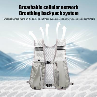 Laufweste mit mehreren Taschen Leicht Reflektierender Trinkrucksack Atmungsaktives Material Weste zum Klettern Wandern Camping