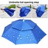 1 set cappello ombrello pieghevole a mani libere anti UV antipioggia doppio strato sole giorno di pioggia pesca raccolta del tè cappello ombrello fornitura per esterni