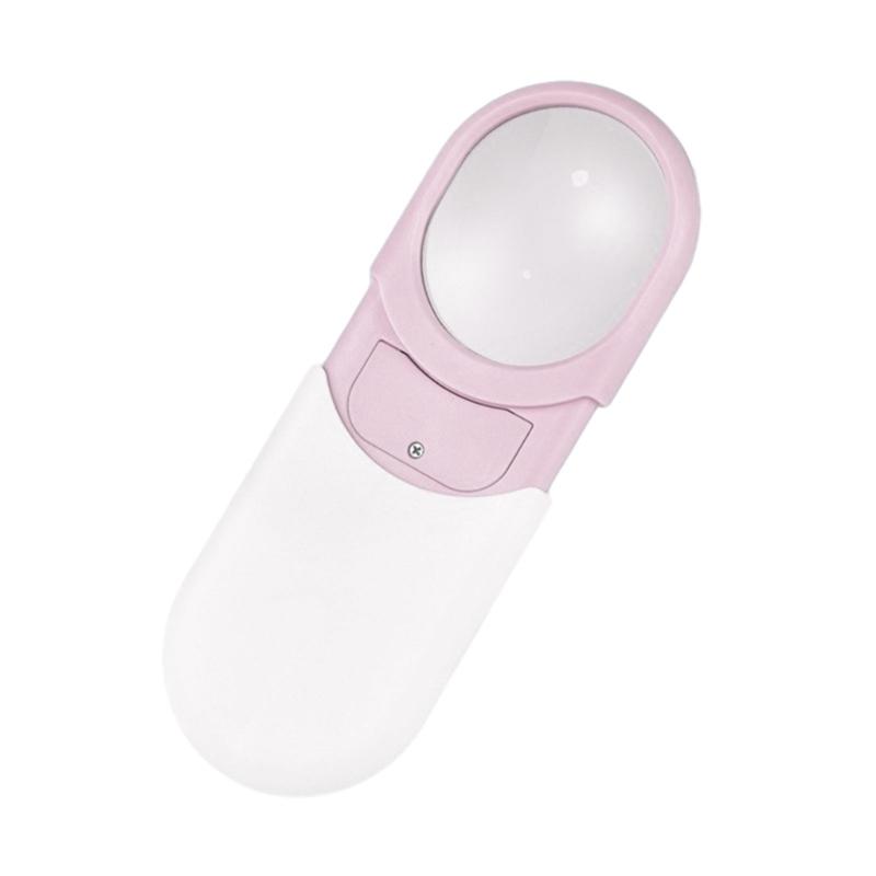 Magnifier Small Pocket Magnifying Glass 10X with LED Light For Reading Mini Lighted Handheld Acrylic Lens Magnifier