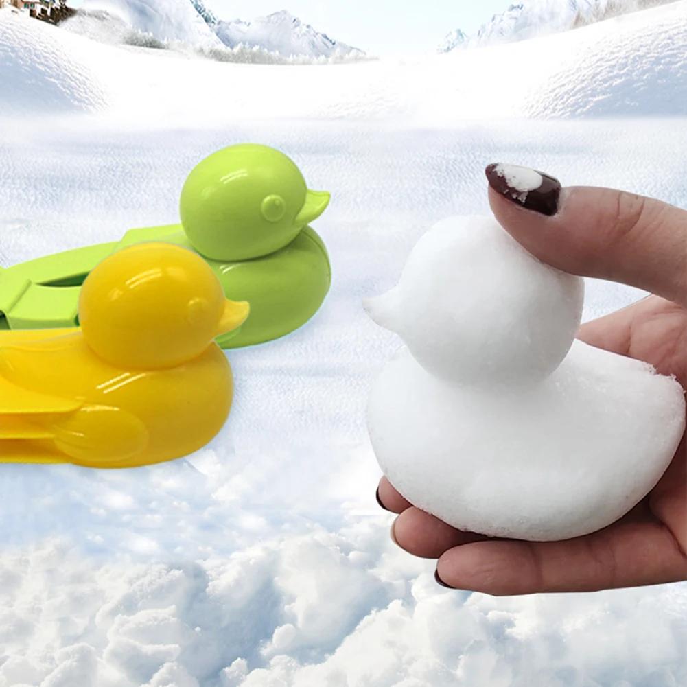 5Pcs Duck Shaped Snowball Maker Clip Children Outdoor Plastic Winter Snow Sand Making Mould Tool for Kids Fight Fun Sports Toys
