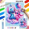 Oil Painting Stitch and Angel Galaxy Theme Painting Art Handmade Diy Painting Home Decoration Gift
