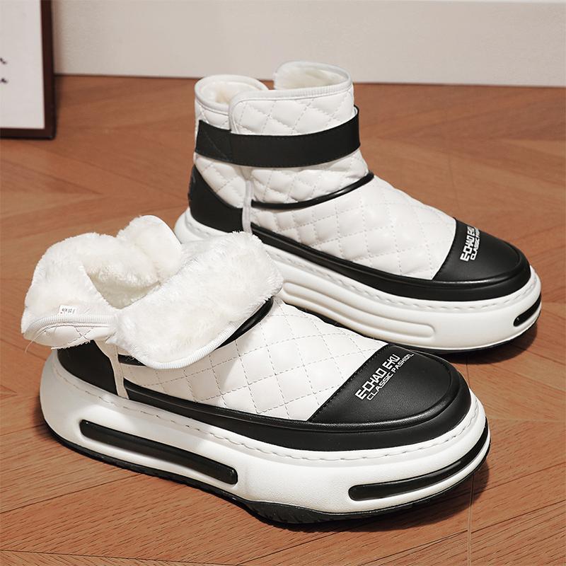 

2024 Последние мужские повседневные теплые и бархатные хлопковые ботинки Модные, универсальные, удобные, легкие, высокие зимние ботинки 44 белый