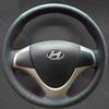 Для Hyundai I30 Elantra Touring 2009-2011 Кастомна Чорна Шкіряна Обшивка Керма Автомобіля, Повністю Закрита, З Ручним Швом, Елемент Інтер'єру