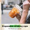 50 Sets Clear Plastic Cups with Lids and Straws, Disposable Iced Coffee Cups Clear Drinking Cups for Cold Drinks, Juice, Smoothie, Clear PET Cup for