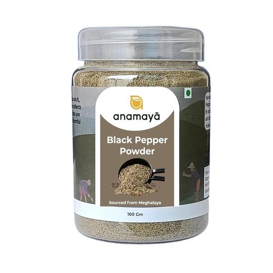 

Black Pepper Powder | Kali Mirch Powder | 100% Pure and Natural | Harvested in Shillong, Meghalaya | In food grade reusable jar | 100 gms | Pack of 1 100GM