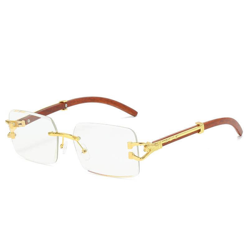 

Солнцезащитные очки без оправы квадратные, персонализированные цветные мужские и женские ретро-леопардовые металлические солнцезащитные очки Regular