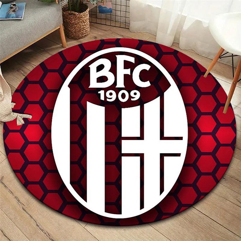 Bologna FC 1909 Round Area Rug,Carpet Rug for Living Room Bedroom Sofa Playroom Decor,Non-slip Floor Mat