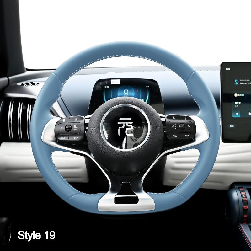 High Hand Sewing Stitching Car Steering Wheel Cover For BYD ATTO 3 Yuan Plus 2025 2025 2025 Nappa Leather Auto Interior Wrap