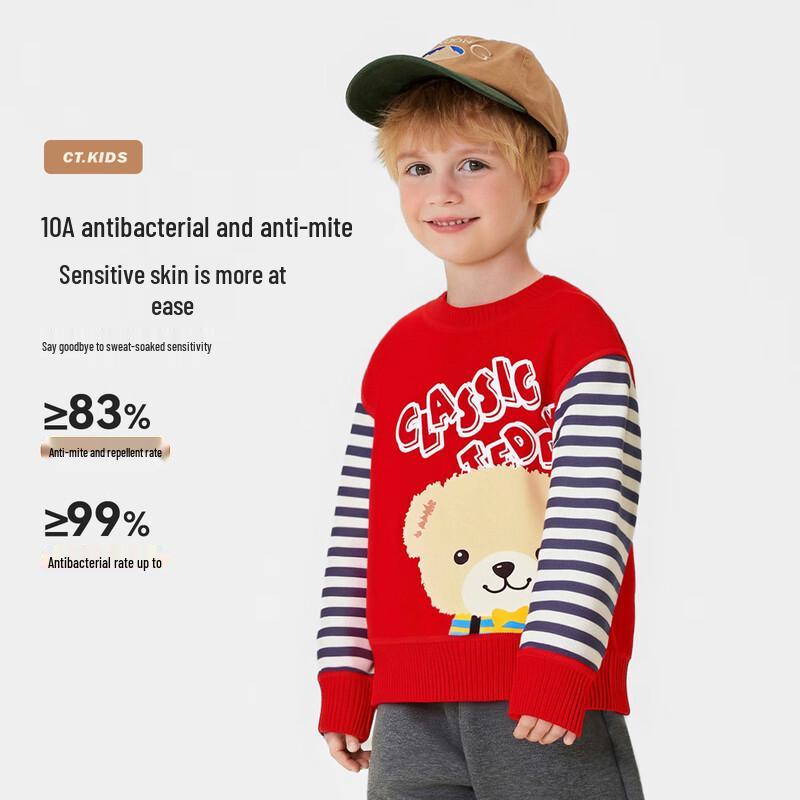 Classic Teddy Boys' Cotton Blend Crewneck Knit Sweater