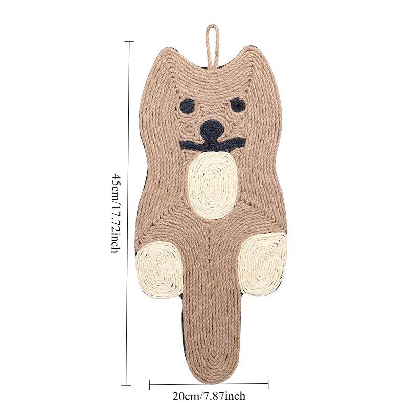 Cat Scratching Pad Cat Scratching Post Hanging Bear Head Round Wear-resistant Claw Grinding Paw Resistant Scratching Mat Cat Toy