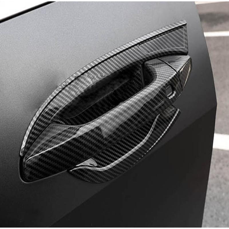 For Kia Sportage NQ5 Carbon Fiber Side Door Handle Cover Door Bowl Trim Protector Garnish Sticker Accessories