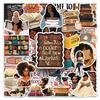 50 Sheets Black Girl Inspirational Reading Stickers - Waterproof Graffiti for Audio Desktops