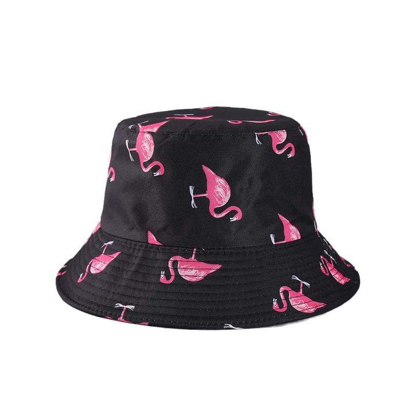 Flamingo Printed Bucket Hat European and American New Small Edge Basin Hat Double-sided Can Be Worn