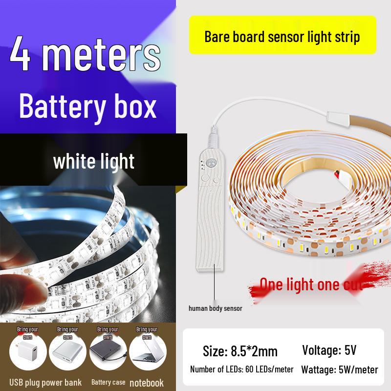 USB Rechargeable Motion Sensor LED Strip Light: Ultra-thin, Self-Adhesive, Wireless Night Lighting