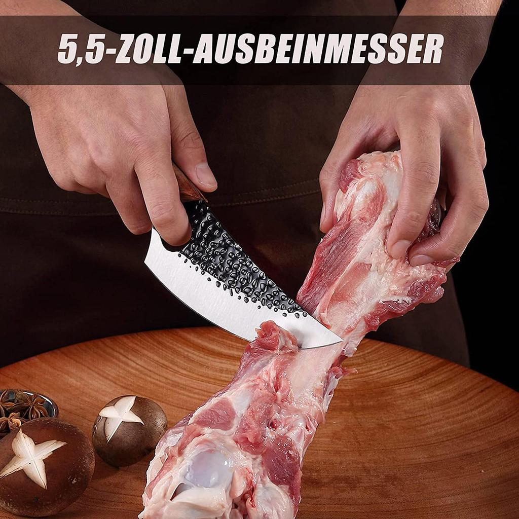 Japoński nóż do mięsa wykonany ze stali węglowej z drewnianym długopisem Full Knife Chef Tan