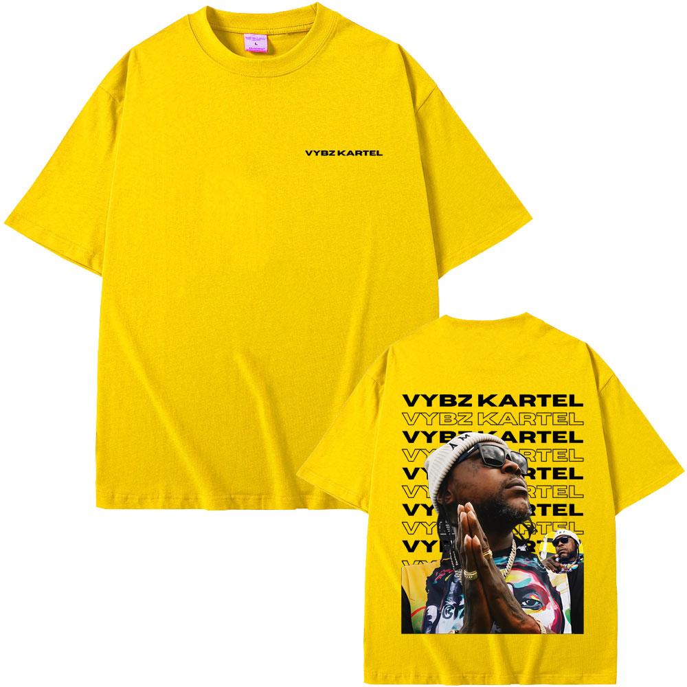 Rapper Vybz Kartel Grafik T-Shirt Herren Damen Hip Hop Mode Übergroßes T-Shirt Lässig Baumwolle Retro Kurzarm T-Shirts Streetwear