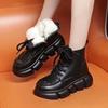 Soft Leather Platform Martin Boots Women's Autumn and Winter Versatile Retro Single Boots Non-slip Short Boots