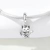 PANPOKI Copper Metal Singing Cat Pet Animal Authentic Original Pendant Bead Components Bracelet High Quality Fine Jewelry Charm Bead Components High