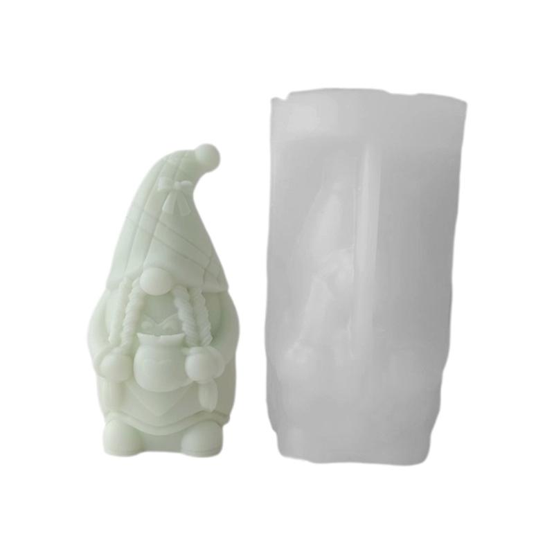 Faceless-Santa Candle Silicone Mold DIY Dwarf Perfume-Stone Candle Making Gypsum-Resin Mold Holiday Gift Home Decoration