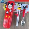 Disney 3D Cartoon Children's Stainless Steel Cutlery Set: Fork, Spoon, and Training Chopsticks