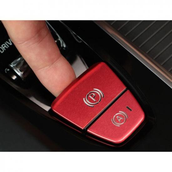 Red Aluminum Alloy Car Electronic Handbrake Button Cover Trim For Volvo XC60 19+