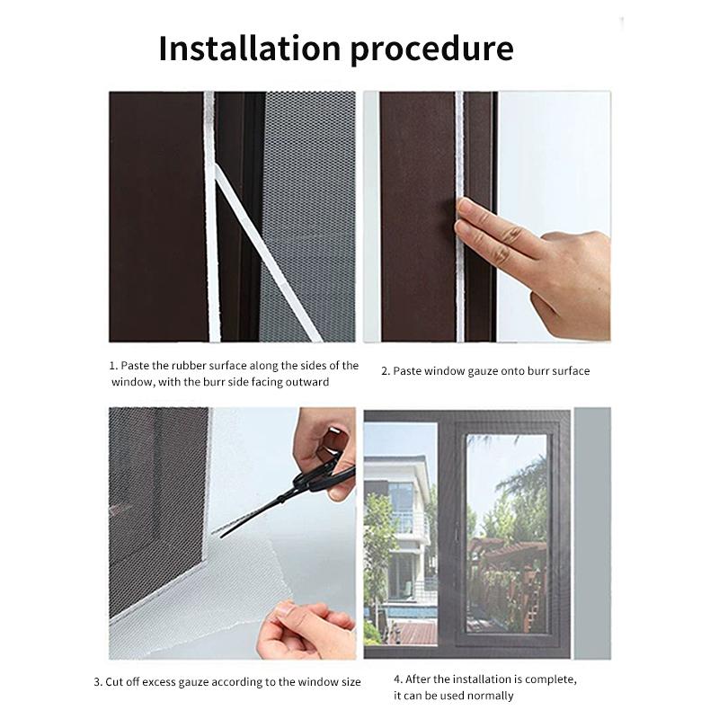 1PC Summer Bedroom Window Mosquito Nets Insect Fly Screen Curtain DIY Self-Adhesive Indoor Anti Mosquito Fly Bug Nylon Mesh