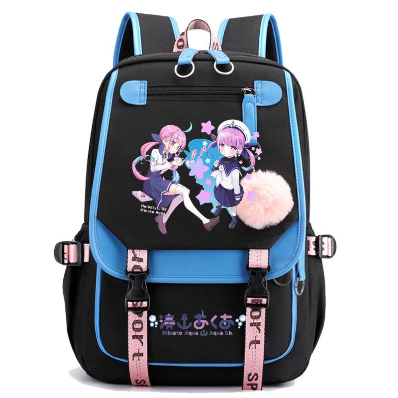 

The new European and American cute hairball double shoulder student schoolbag is