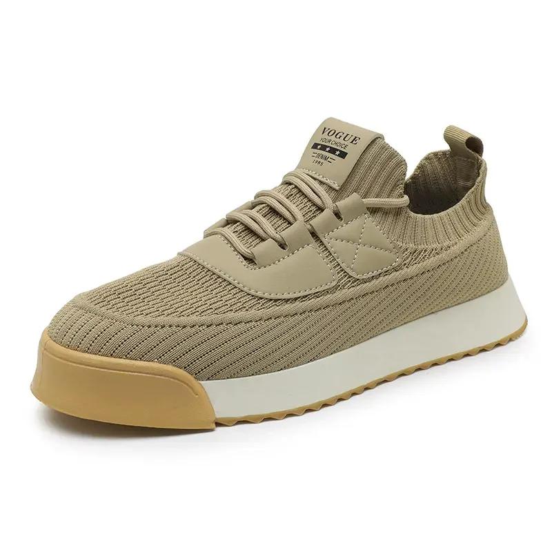 

Новые осенние летающие тканые мужские туфли модные дышащие рабочие туфли удобные повседневные спортивные износостойкие мужские кроссовки 44 коричневый