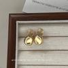 New Golden Bean Mosquito Coil Disc Ear Clips Premium French Earrings Women's Niche Design Delicate Earrings No Ears Pierced