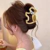 Women Shark Hair Claw, Hollow Puppy Design Hair Clip with Blue Bows And Rhinestones, Anti-slip Teeth Back Head Hair Clip for Multiple Hair Volumes