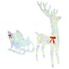 Reindeer Pull Sled with 200 LEDs Multicolored 70 X 26 X 129 Cm Acrylic