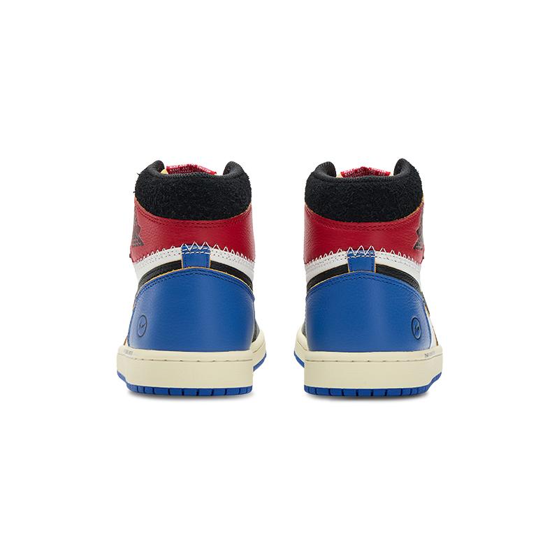Jordan X Union X Fragment Design Air Jordan 1 High Top Vintage Basketball Shoes Unisex Black White Blue IO7847-002