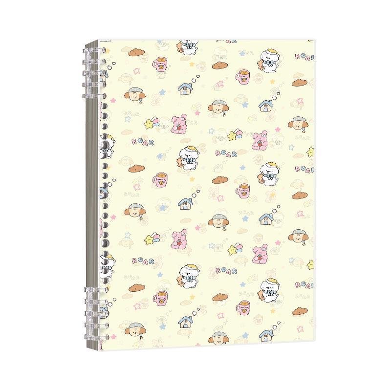 Detachable Floral Puppy B5 Binder Notebook - Comfortable and Simple