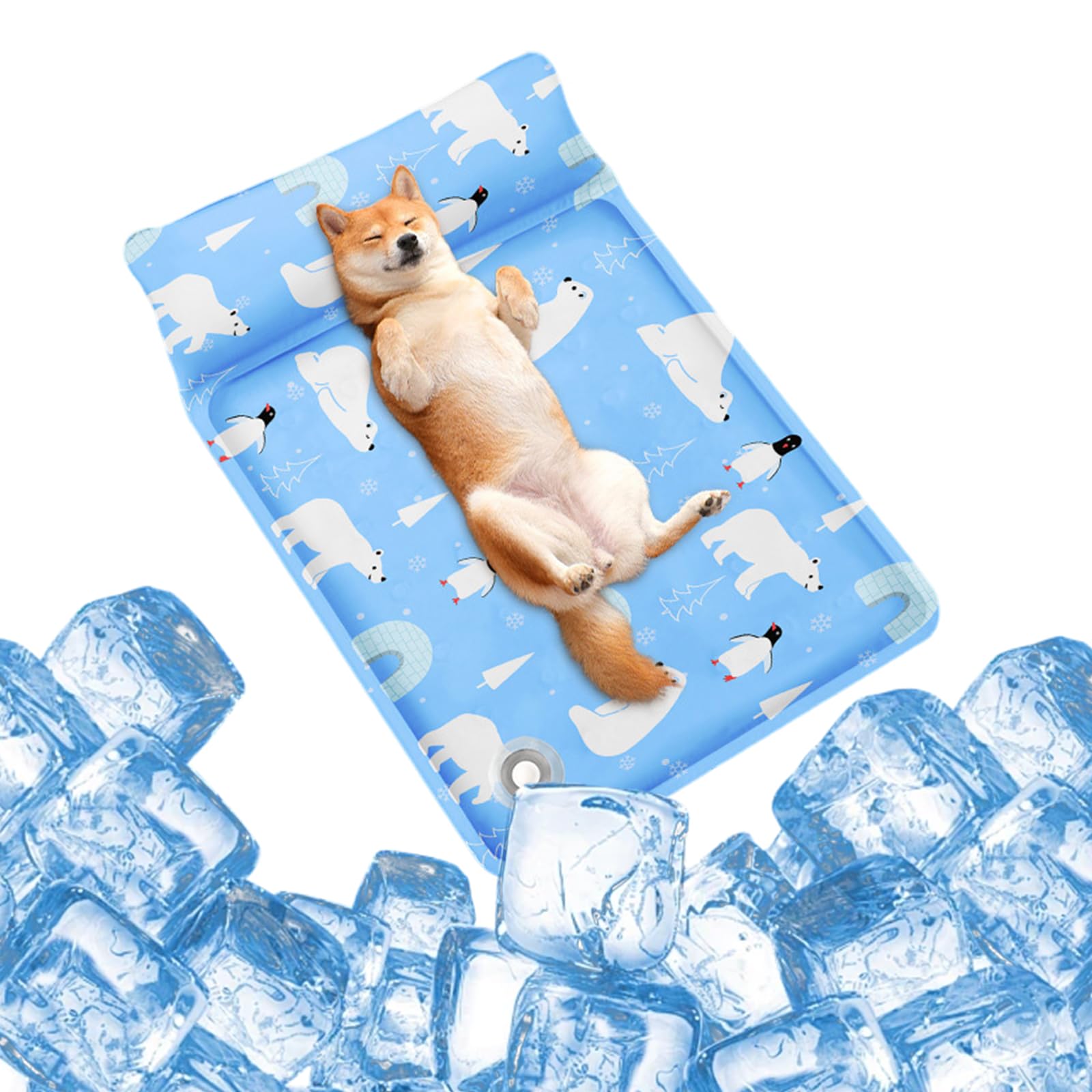 

2025 Новый охлаждающий коврик для домашних животных CHMKSTC с охлаждающим подбородком с водяным охлаждением от теплового удара, подходит для большой подушки, простыни, отдыха, нетоксичный, июль, вход, синий